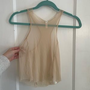 Free People sheer cropped cream razorback